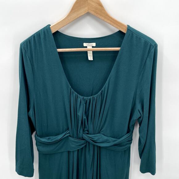 SOMA 3/4 Sleeve Stretch Jersey Midi Dress // L - Picture 2 of 6